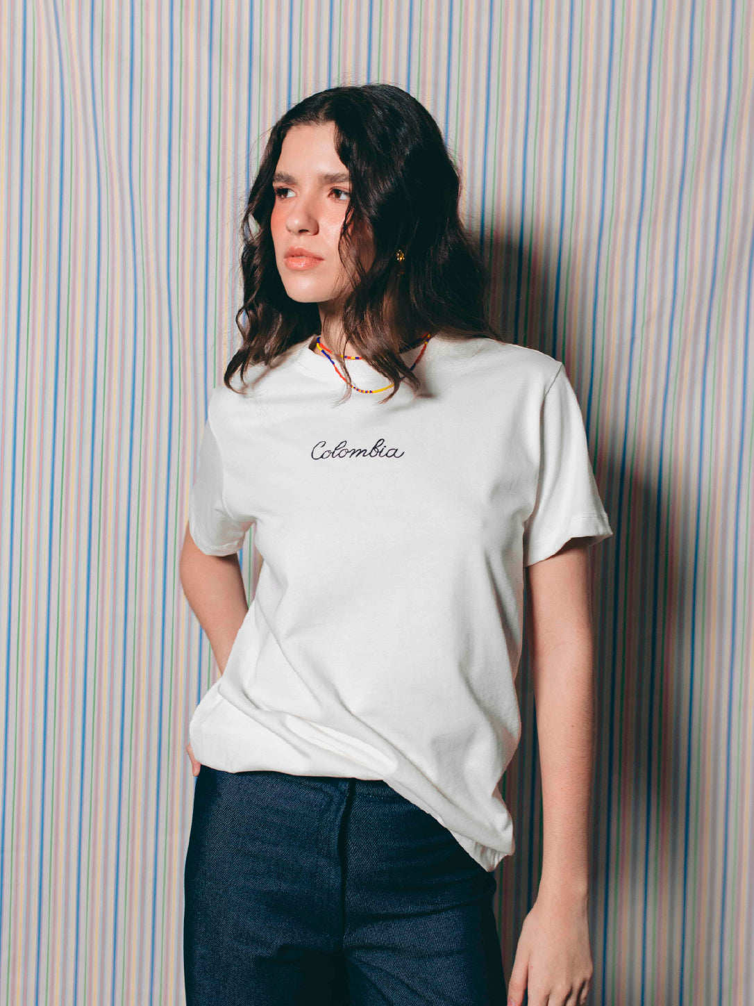 T-shirt Colombia Blanca