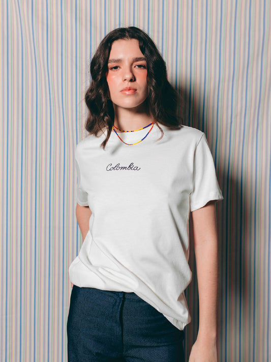 T-shirt Colombia Blanca