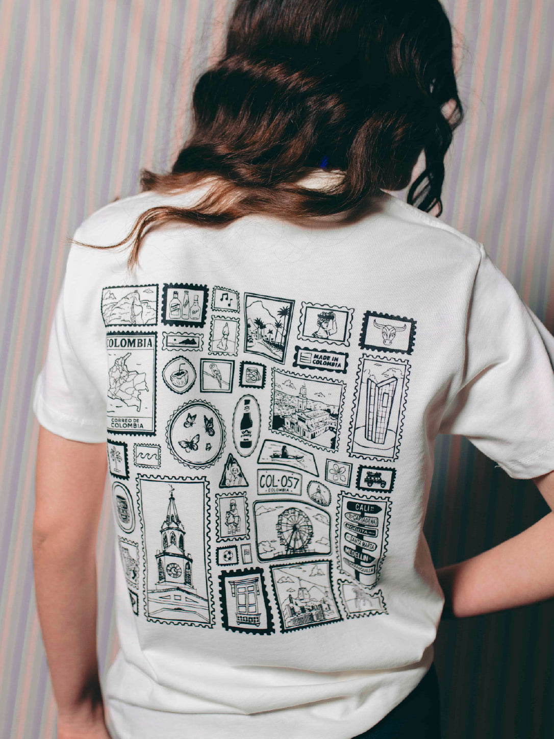 T-shirt Colombia Blanca